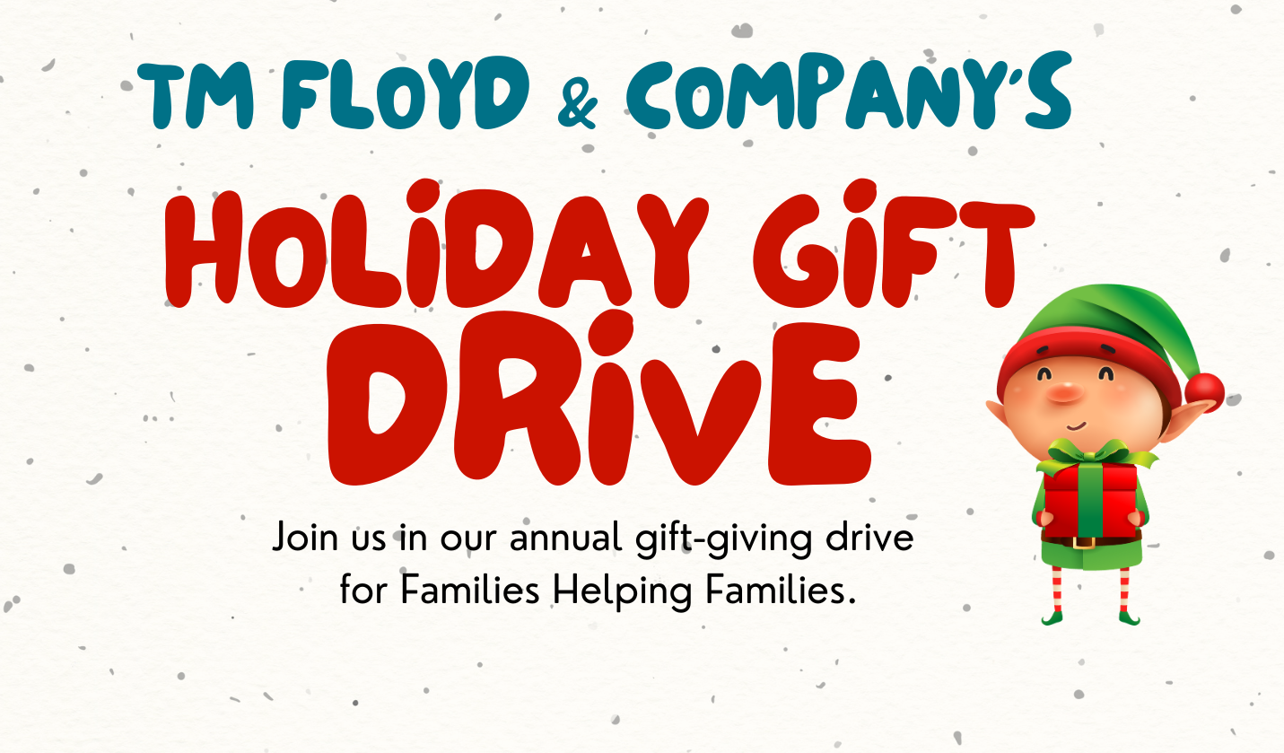 Image showing that TM Floyd supports the Families Helping Families holiday gift drive