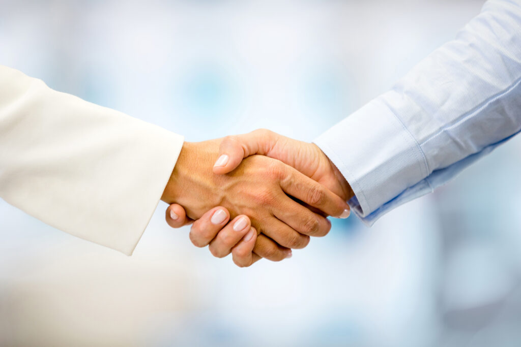Professionals shaking hands